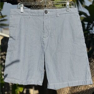 Banana Republic Men’s 9” Blue and White Flat Front Aiden Shorts Size 32